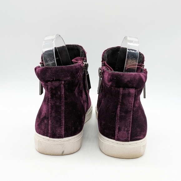 Kenneth Cole Kiera purple velvet zip up ankle boots 7 - Picture 4 of 11